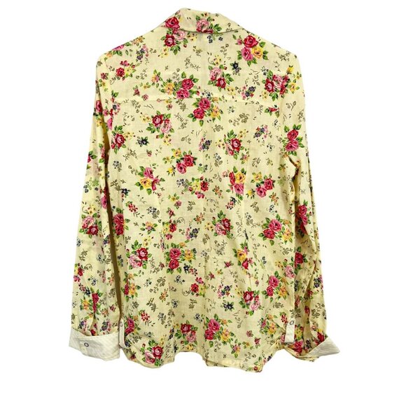 Vintage LEI Yellow Floral Long Sleeve Shirt Snap Button Western Boho - Size XXL - Picture 2 of 7